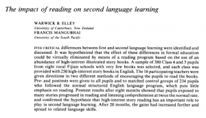 The Impact of Reading on Second Language Learning