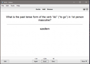 Anki Polish grammar screenshot