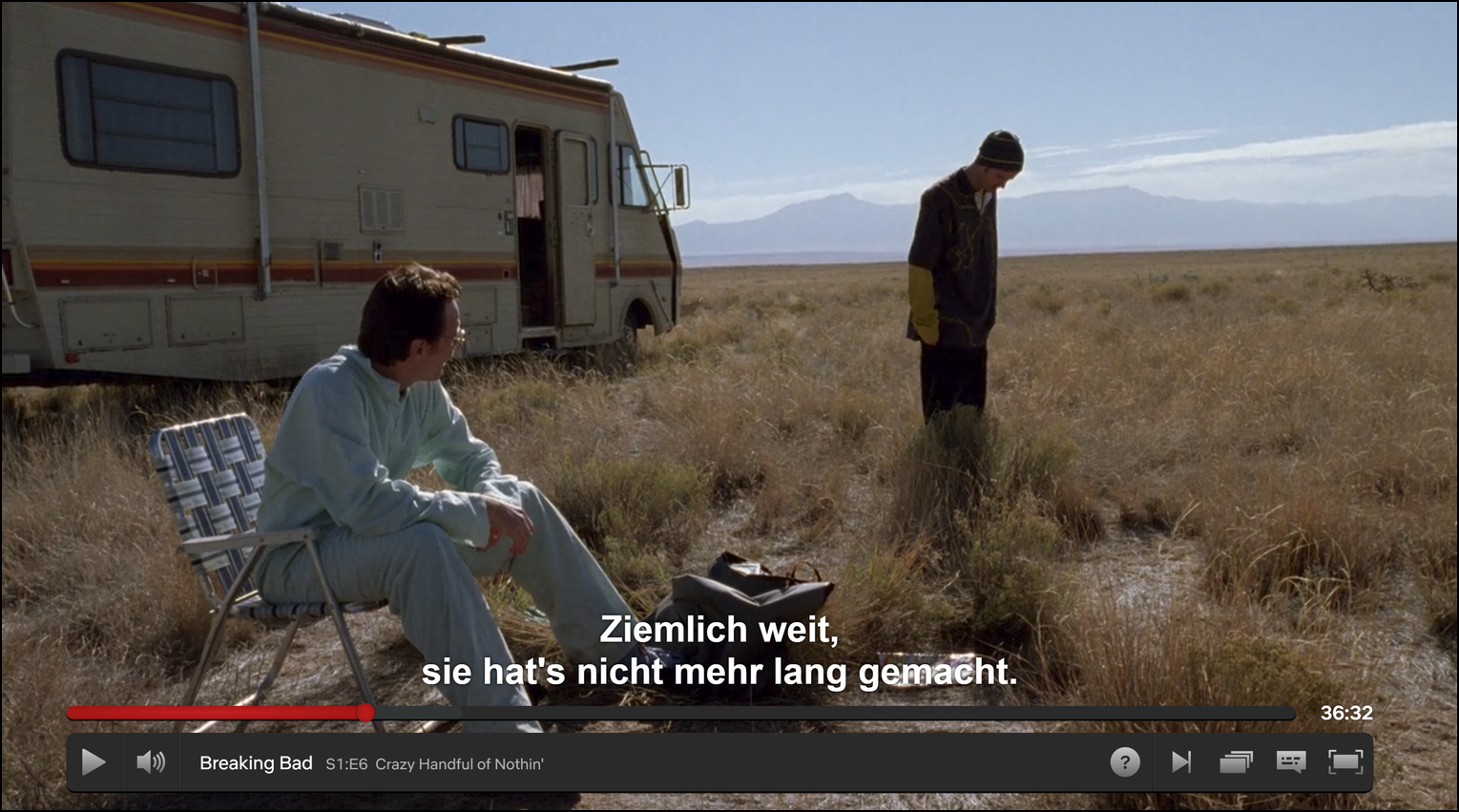 Watching Breaking Bad with German subtitles