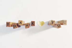 “Thank you” in Polish – wooden letter blocks